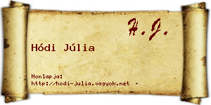 Hódi Júlia névjegykártya