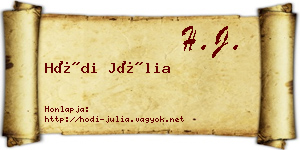 Hódi Júlia névjegykártya
